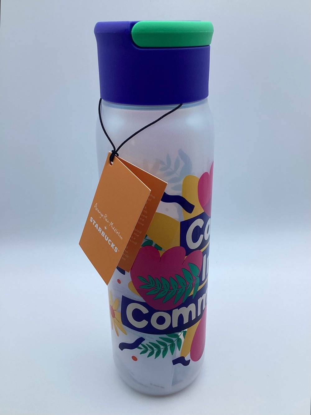 Starbucks Ananya Rao-Middleton Care In Community Plastic 24 Oz Water Bottle - Picture 2 of 9